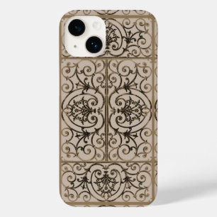 Sepia-Brown-Scrollwork-Muster Case-Mate iPhone 14 Hülle