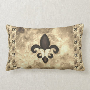 Sepia Butterfleur Tan Butterfly über Lilie Lendenkissen