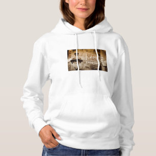 Sepia café sign, Paris, Frankreich Hoodie