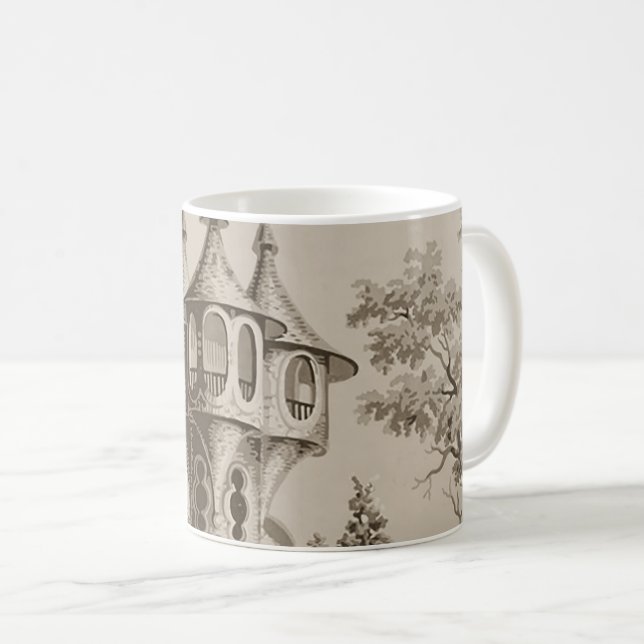 Sepia Castle Turret Kaffeetasse (VorderseiteRechts)