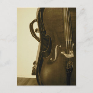 Sepia Cello Postkarte