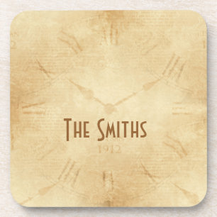 Sepia Clock Face Steampunk Getränkeuntersetzer