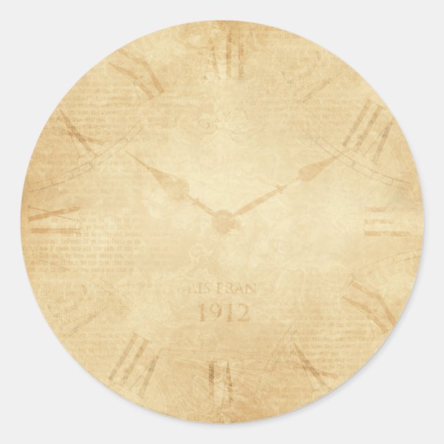 Sepia Clock Face Steampunk Runder Aufkleber (Vorderseite)