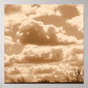 Sepia Clouds Poster
