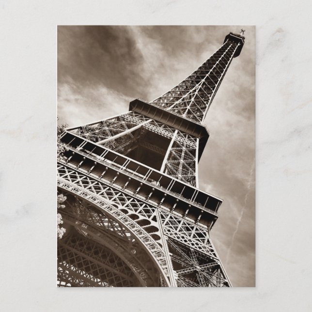 Sepia Color Eiffel Tower Paris Postkarte (Vorderseite)