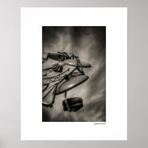 Sepia County Fair Fahrgeschäft Poster Druck