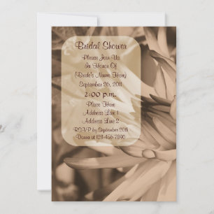 Sepia Dahlia Fête des mariées Invitation