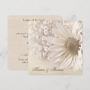 Sepia Daisy Wedding Invite Einladung