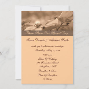Sepia Dogwood Floral Wedding Einladung