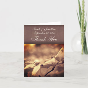 Sepia Dogwood Mariage Carte de remerciements