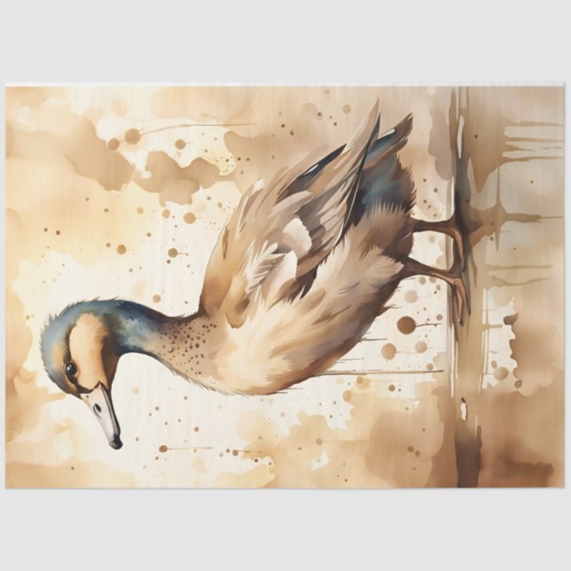 Sepia Duck , Papiertuch für Decoupage/Handwerk Seidenpapier (Vorderseite)