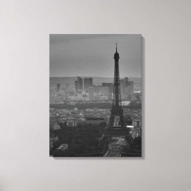 Sepia Eiffel Tower Paris City Panorama Leinwanddruck (Vorderseite)