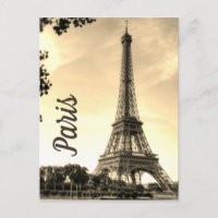 Sepia Eiffel Tower Paris Europe Travel Foto