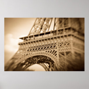 Sepia Eiffel Tower, Paris, Frankreich Poster