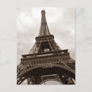 Sepia Eiffel Tower Romance Paris Frankreich Postkarte