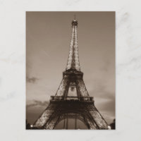 Sepia Eiffel Tower Romantischer Abend Paris