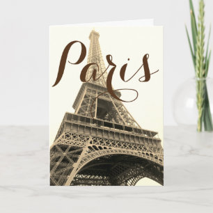 Sepia Eiffelturm Paris Frankreich Vintage Reise Karte