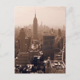 Sepia Empire State Gebäude von Rockefeller Postkarte