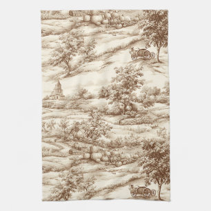 Sepia Farmhouse-Kürbis-Toile-Erntedeck Geschirrtuch