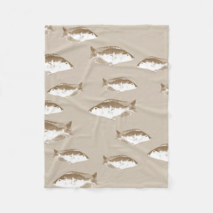Sepia-Fisch Fleecedecke