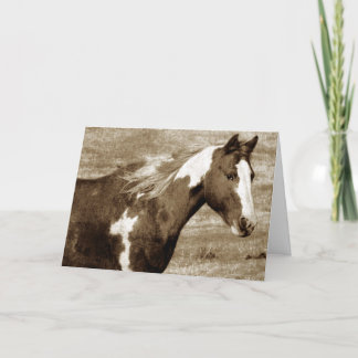Sepia Flashy Mare Birthday Karte