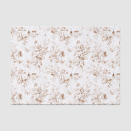 Sepia Florals auf White Boho Baby Shower Seidenpapier