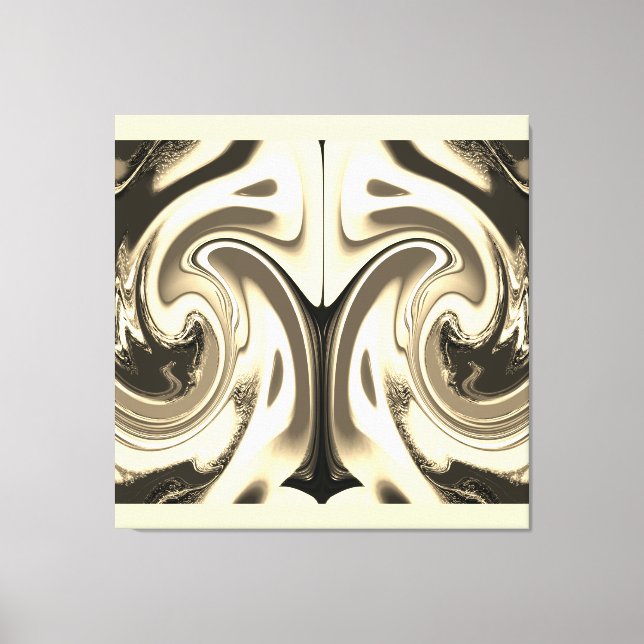 Sepia Flow Art Leinwanddruck (Vorderseite)