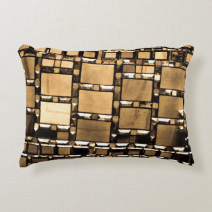 Sepia Geometric Mirror Muster Dekokissen