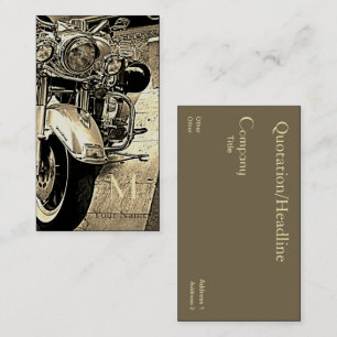 Sepia getönte Motorrad Visitenkarte
