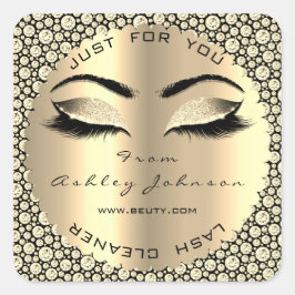 Sepia Gold Diamond Glitzer Lash Cleaner Square Quadratischer Aufkleber