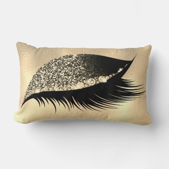 Sepia Gold Glitzer Sleep Makeuyes Lash right Lendenkissen (Vorderseite)