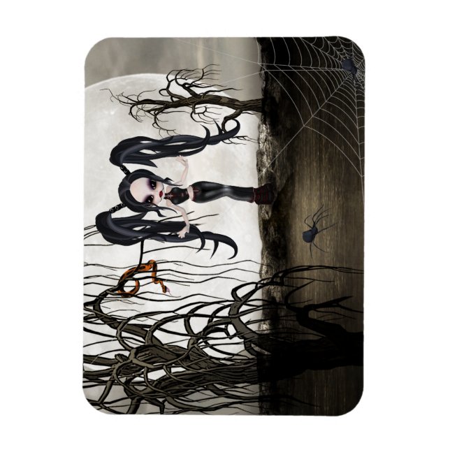 Sepia Goth Girl Magnet (Vertikal)