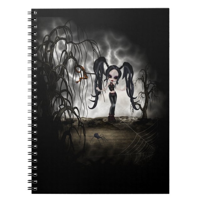 Sepia Goth Girl Vignette Notizblock (Vorderseite)