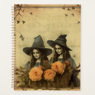 Sepia-Gotik-Hexen-Orangenrosenkorb Planer