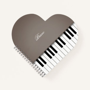 Sepia Grand Piano Music Keyboard Custom Notizbuch