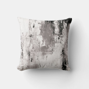 Sepia Gray Black & White Abstrakt Decke Kissen