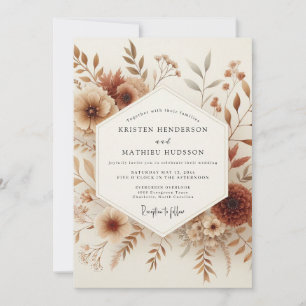 Sepia-Herbstwiesen-Hochzeit Einladung