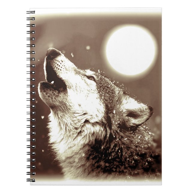 Sepia Howling Wolf au Carnet de la lune (Devant)