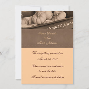 Sepia Indian Mais Hochzeit im Herbst Save the Date