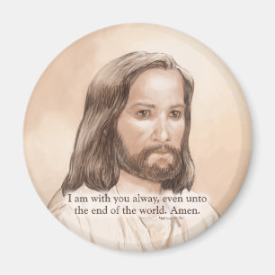 Sepia-Jesus-Kunst-Bibel-Zitat - Matthew-28:20 Magnet