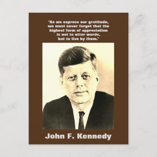 Sepia JFK John F. Kennedy Quote Motivierend Postkarte