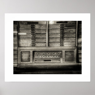 Sepia-Jukebox-Plakatdruck Poster