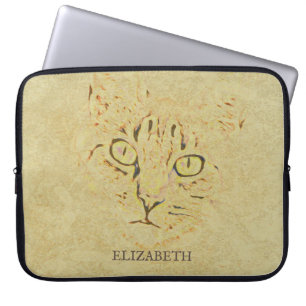Sepia-Katzengesicht Laptopschutzhülle