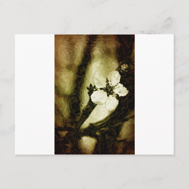 Sepia-Kirschblüte Postkarte (Vorderseite)