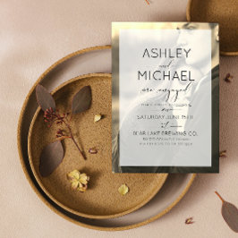 Sepia Kraft Typografie Foto Verlobung Einladung