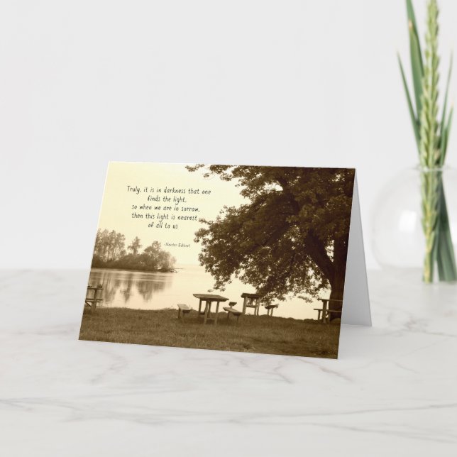 Sepia Lake Scene and Quote Beileid Karte (Vorderseite)
