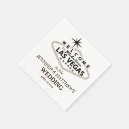 Sepia Las Vegas Begrüßung Personalisierte Hochzeit Serviette