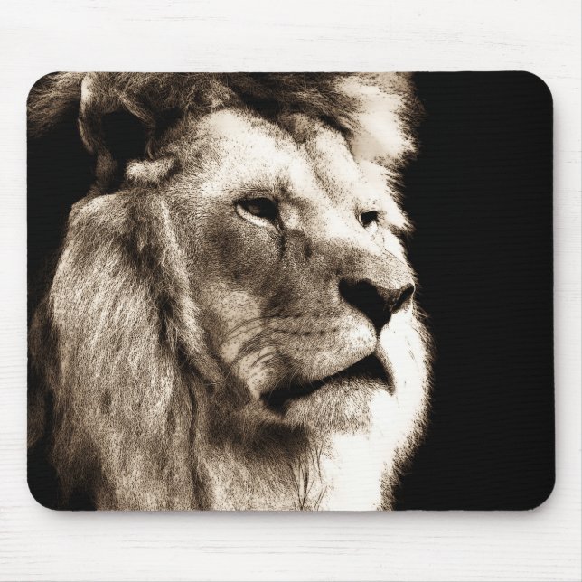 Sepia Lion Mousepad (Vorne)