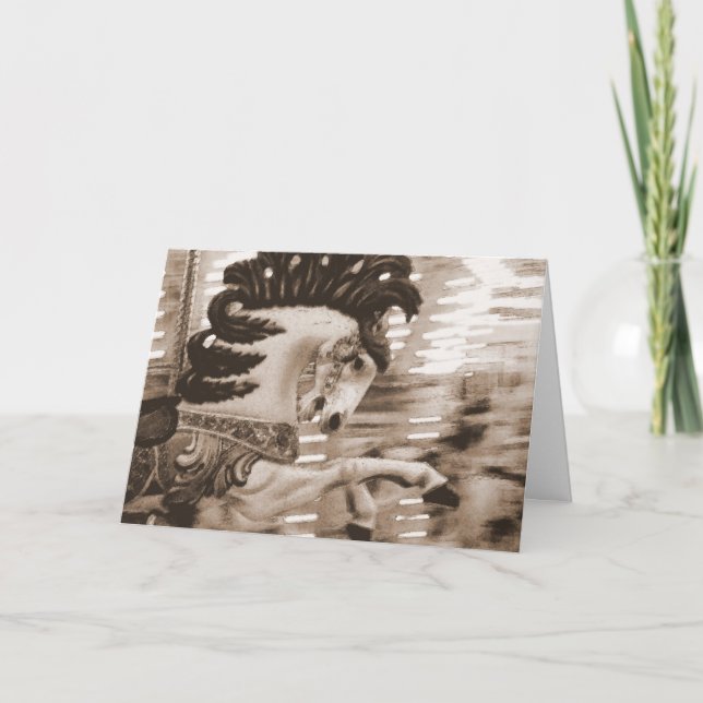 Sepia Merry Horse, Geburtstag Karte (Vorderseite)