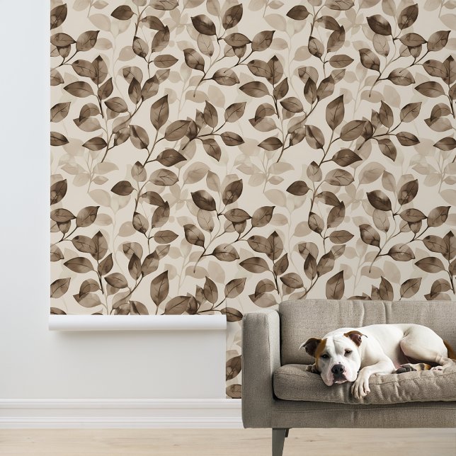 Sepia Monochrome Blätter Brown Leaf Tapete (Von Creator hochgeladen)